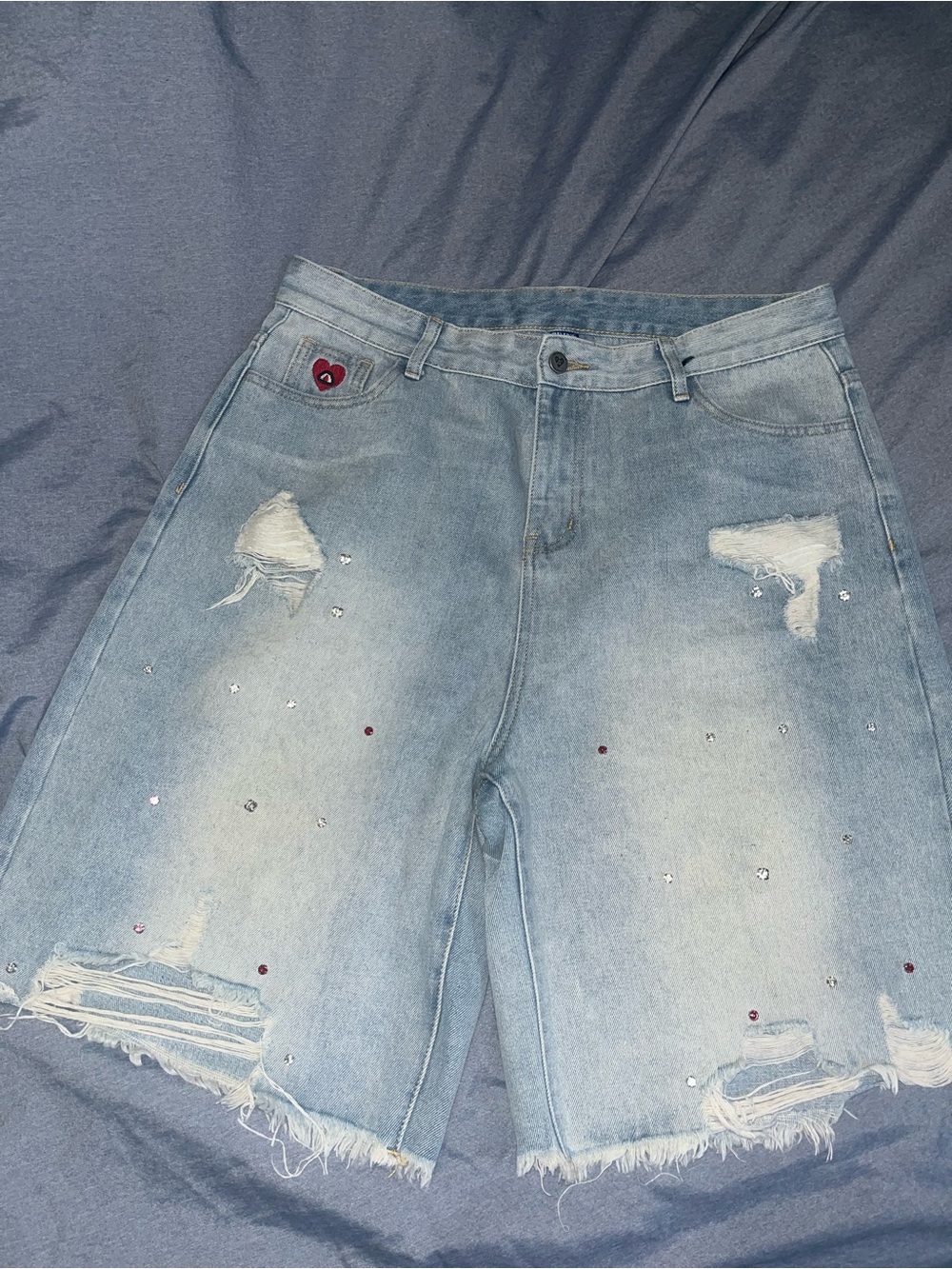 AELFRIC EDEN RHINESTONE APPLICATION JORTS
